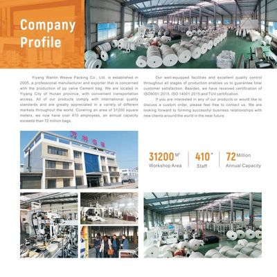 25KG 40KG 50KG PP 직물 시멘트 봉지 빈 PP 밸브 팩 블록 바닥 밸브