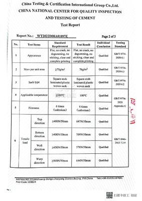 전체 인쇄 밸브 시멘트 가방 Pp 직물 Bopp 라미네이션 가방 20Kg 25Kg 40Kg