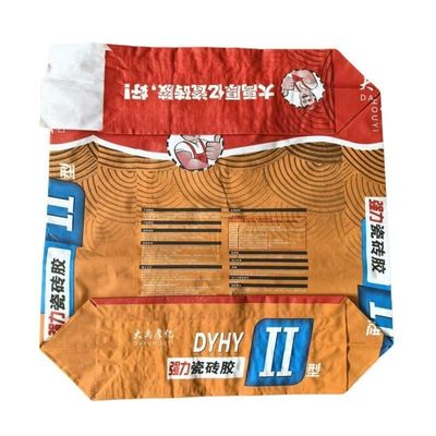 커스텀 표면 인쇄 2 플라이 80GSM 종이 시멘트 가방 1 플라이 필름 멀티 벽 종이 20KG 타일 접착기 수분 방지