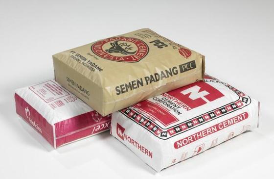 50kg 사각 바닥 시멘트 백 표면 인쇄용 짠 폴리프로필렌 라미네이트 튜브 밸브 백, 100% 버진 폴리프로필렌