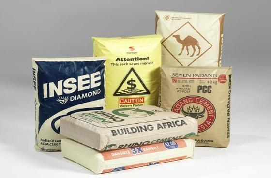 50kg 사각 바닥 시멘트 백 표면 인쇄용 짠 폴리프로필렌 라미네이트 튜브 밸브 백, 100% 버진 폴리프로필렌